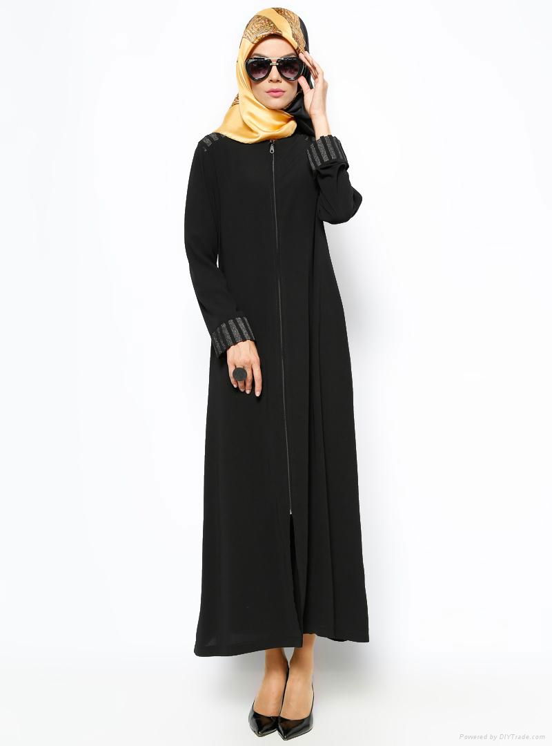 Ritual Simli Zippered Black Abaya