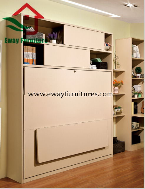 Save Space Bedroom Furniture Murphy Bed Folding Wall Bed with Movable Corner Des 5