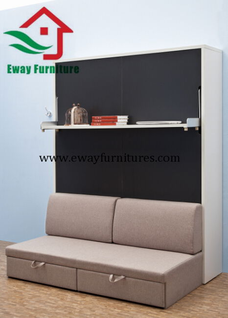 Fashionable creative space saving horizontal used murphy wall bed with sofa 5