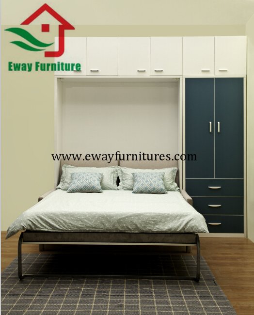New Style Modern Double Wall Bed with Sofa 4