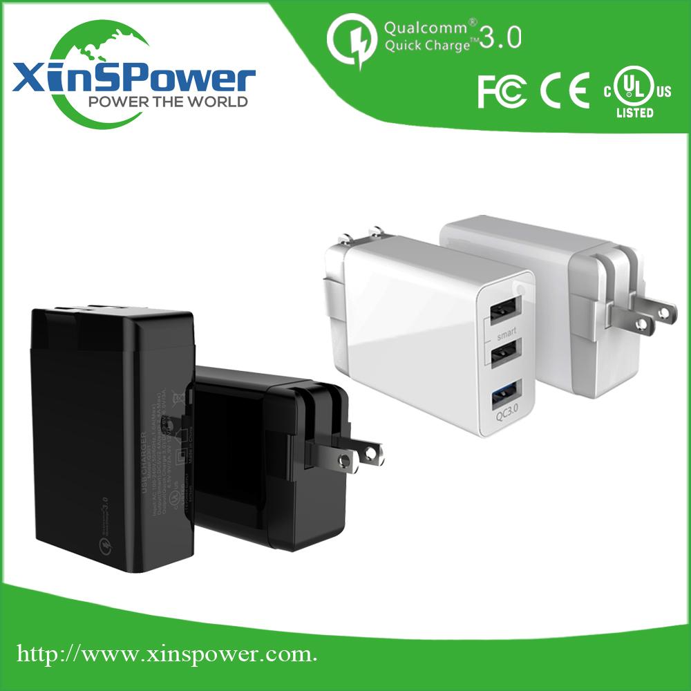 low price factory delivery QC3.0 US Plug three port Travel USB Charger 3