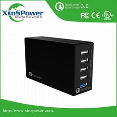 Shenzhen High Technology Item QC3.0 Five port portable USB Charger