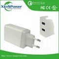 High Technology Item Low Price QC3.0 US Plug 3 port Travel USB Charger  1