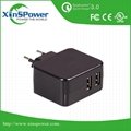 Guangdong High Technology Item 5V 3.4A EU Plug portable travel USB Charger 4