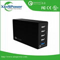 Shenzhen High Technology Item QC3.0 Five port portable USB Charger