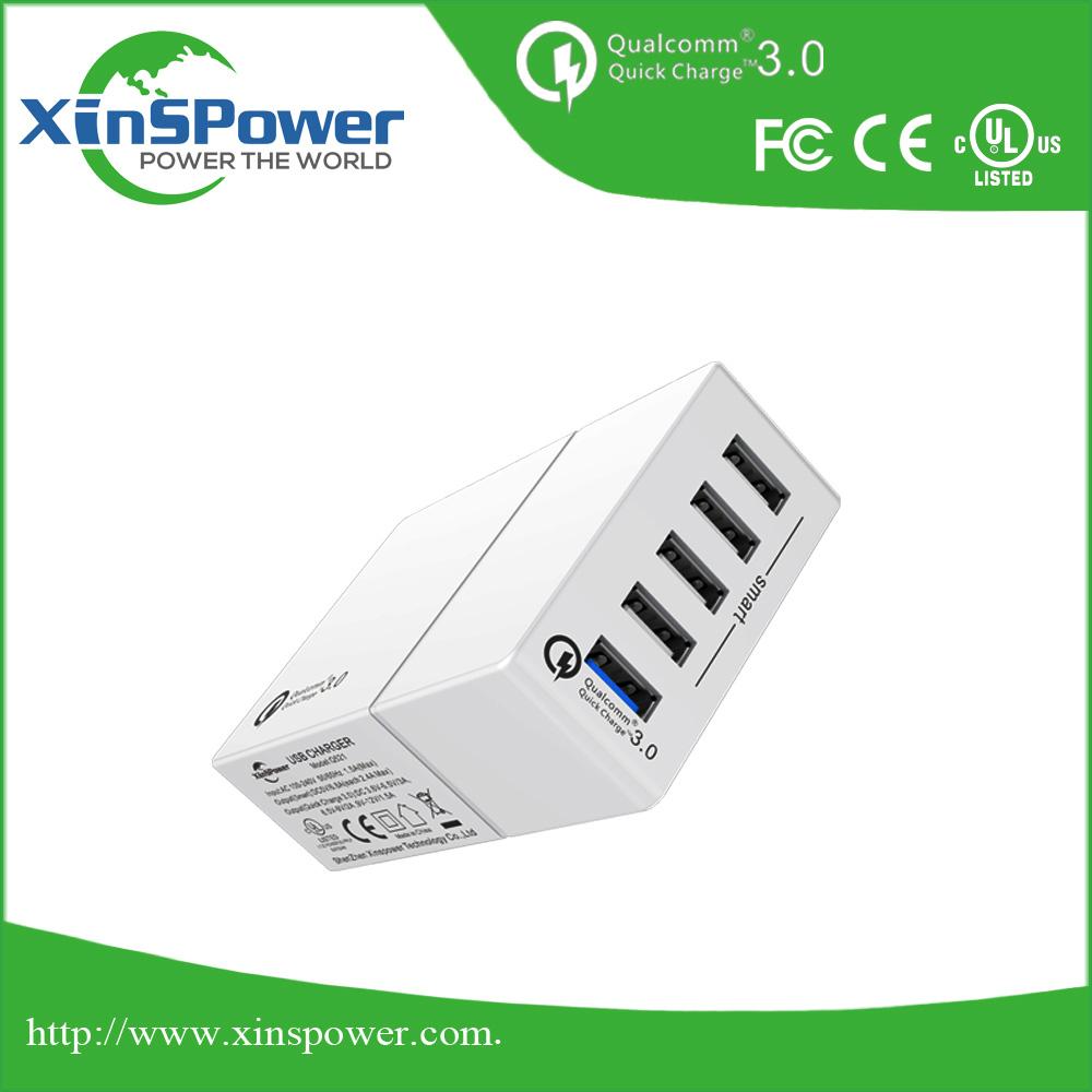 Shenzhen High Technology Item QC3.0 Five port portable USB Charger 4