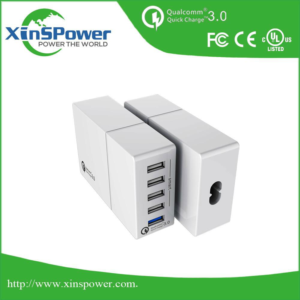 Shenzhen High Technology Item QC3.0 Five port portable USB Charger 5