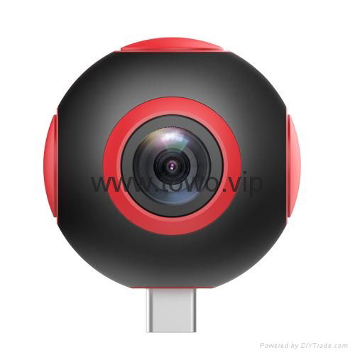 360 Degree Dual 3K lens VR Video Camera Real Time Seamless Stitching for Android 2