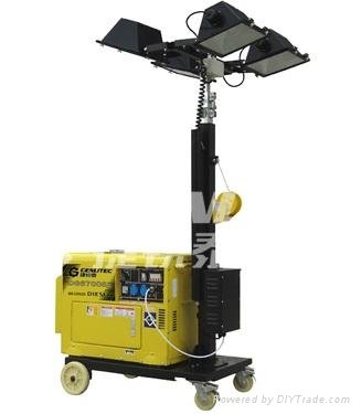  4X500W MOBILE LIGHTING TOWER WITH 5KW SILENT DIESEL GENERATOR