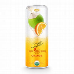 320ml Canned High Quality Sparkling Orange Flavor Coconut Water