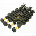 China hair factory direct supply curly hair type  deep wave hair bundle  1