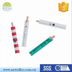 Non-stick long reusable BAMBOO chopsticks with paper wrapped