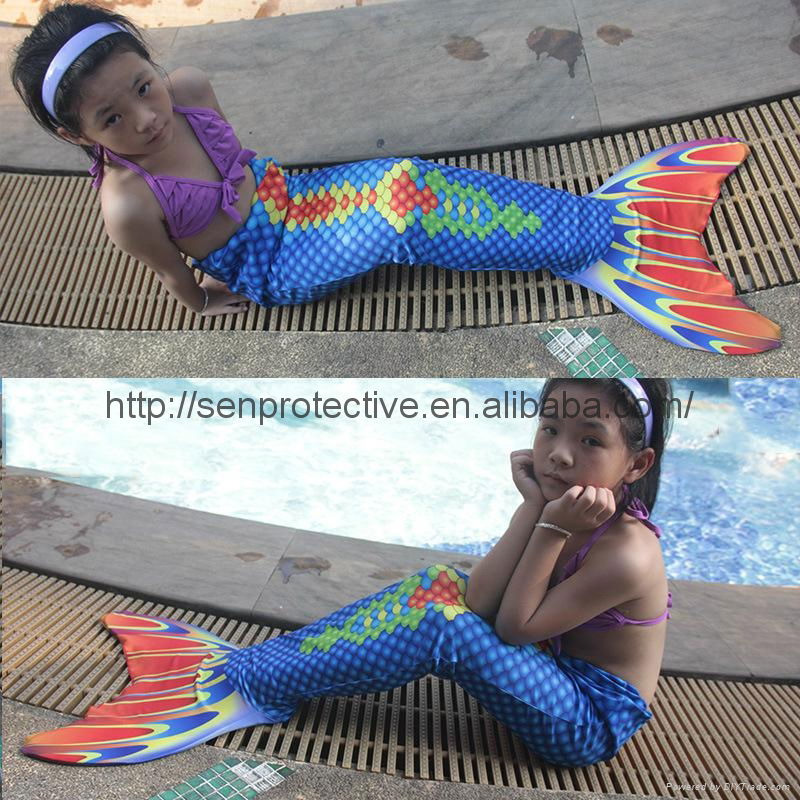 2016 wholesale Mermaid fish tail junior girls sexy shiny beach swimwear 4