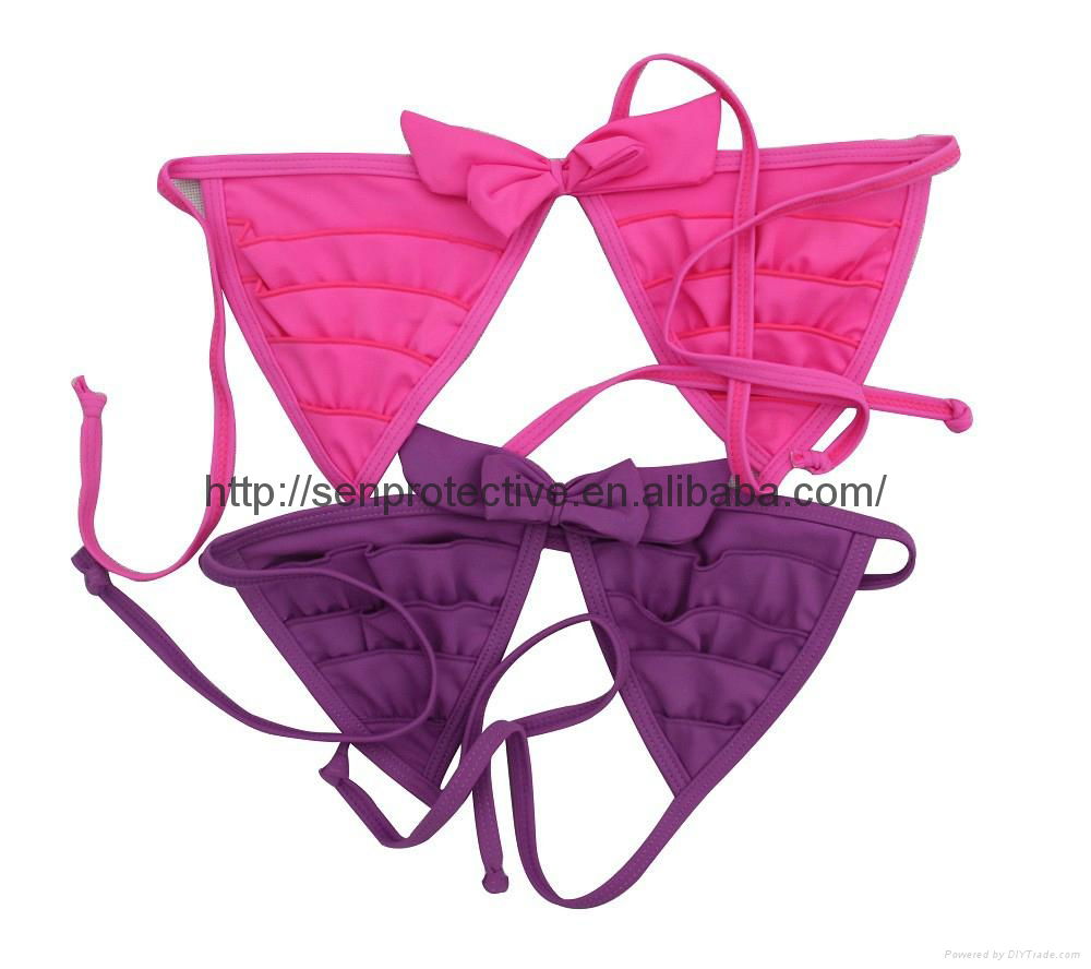 high quality children bikinis set swimwear pink lace bowknot