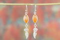  Wholesale Silver Leaf Carnelian Gemstone Earring 