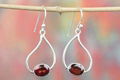 Wholesale Sterling Silver Faceted Garnet Earring  1