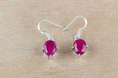 Wholesale Ruby Earrings Sterling Silver Gemstone