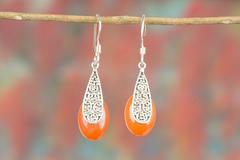 Wholesale Carnelian Gemstone 925 Silver Earring