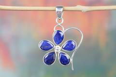 Wholesale Sapphire Gemstone 925 Silver Pendant