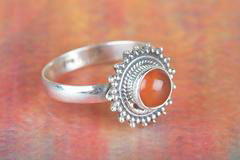 Wholesale Carnelian Gemstone 925 Silver Ring