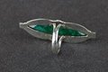 925 Sterling Silver Emerald Gemstone Long Ring 4
