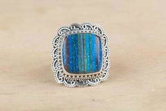 Wholesale Rainbow Calsilica Gemstone 925 Silver Ring 2