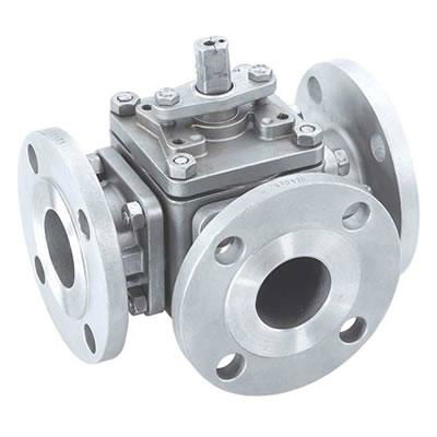 3 inch Stainless steel three way electric actuated ball valve 2