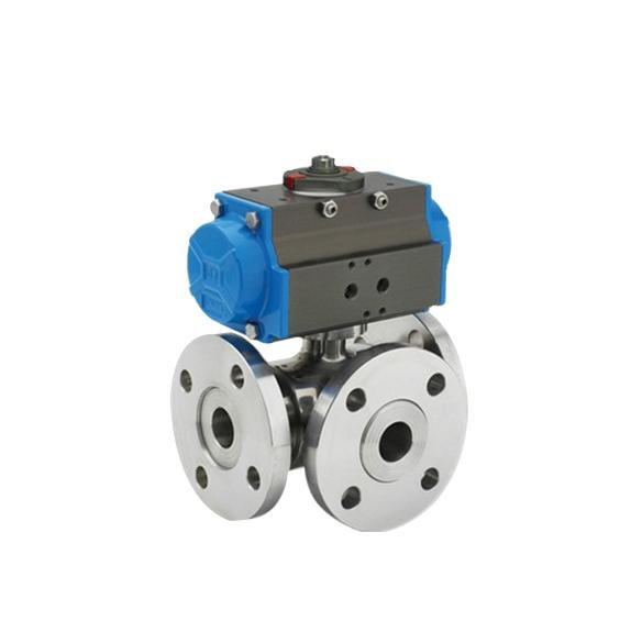 3 inch Stainless steel three way electric actuated ball valve 3