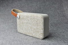 fabric stereo bluetooth speakers with leather strap