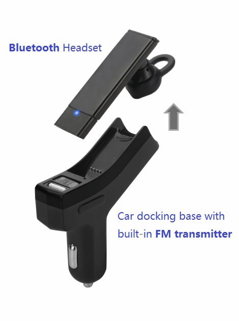 car bluetooth headset with built-in FM transmitter 2