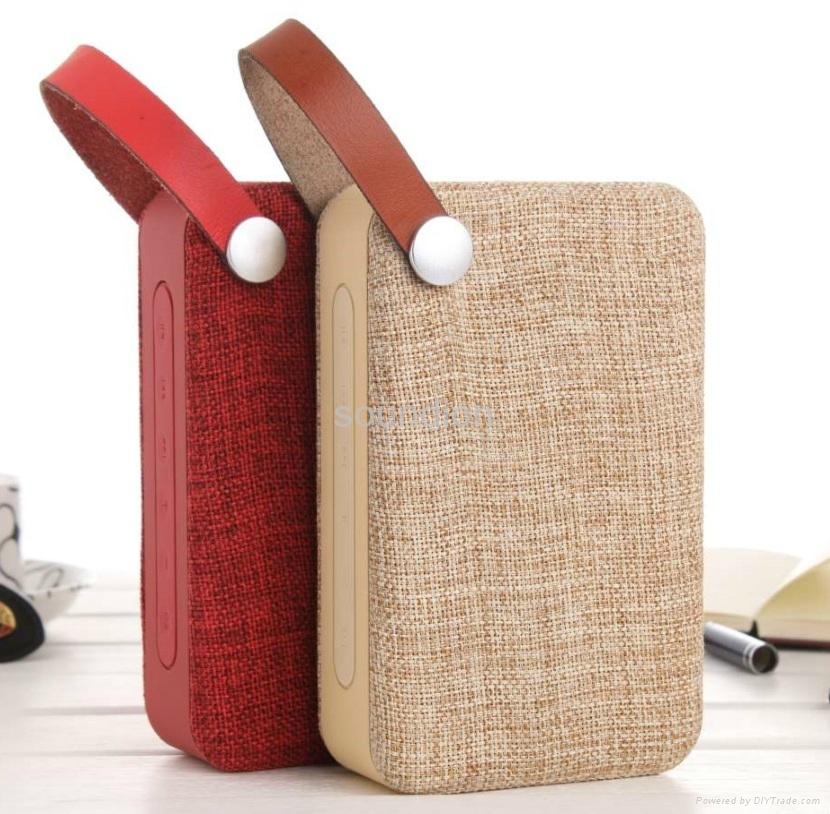 fabric stereo bluetooth speakers with leather strap P10F odm (China