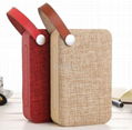 fabric stereo bluetooth speakers with leather strap 3