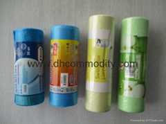 plastic garbage bags on rolls