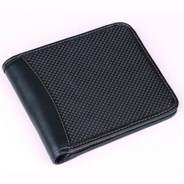 Hot Sell Men’s Genuine Leather Carbon Fiber ID Credit Card Long Holder Wallet 2