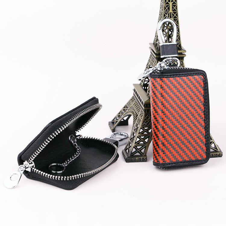 Carbon Fiber RFID blocking Business Card Card Wallet Key Chain Key Ring Key Bag