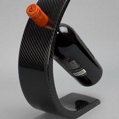 Luxury display wine holder carbon fiber wine bottle holder for high end market