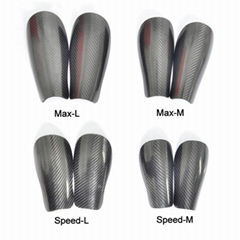 Aerospace grade composite shin guard with carbon fiber composite materials