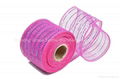 2.5"*10y dark pink turquoise strip pp deco mesh ribbon for 50C04M38R2-5