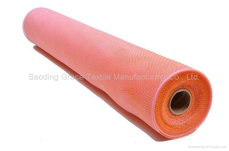 21"*10y dark pink wrapping supplies poly strip decoration mesh for AG04