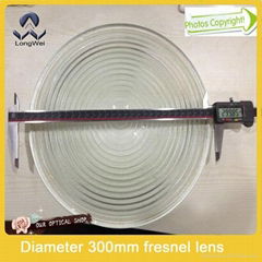 Diameter 50mm to 300mm round borosilicate glass fresnel lens for spot light