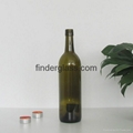 750ml olive green bordeaux wine bottle