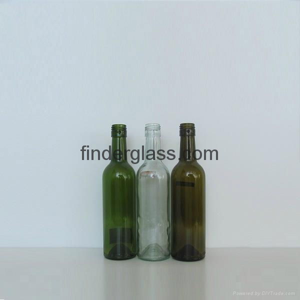 BVS finish 375ml clear and  green wine glass bottle 2