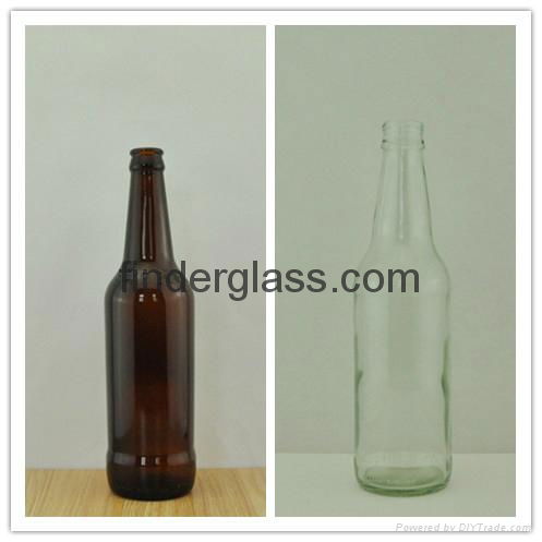 High quality amber beer bottle