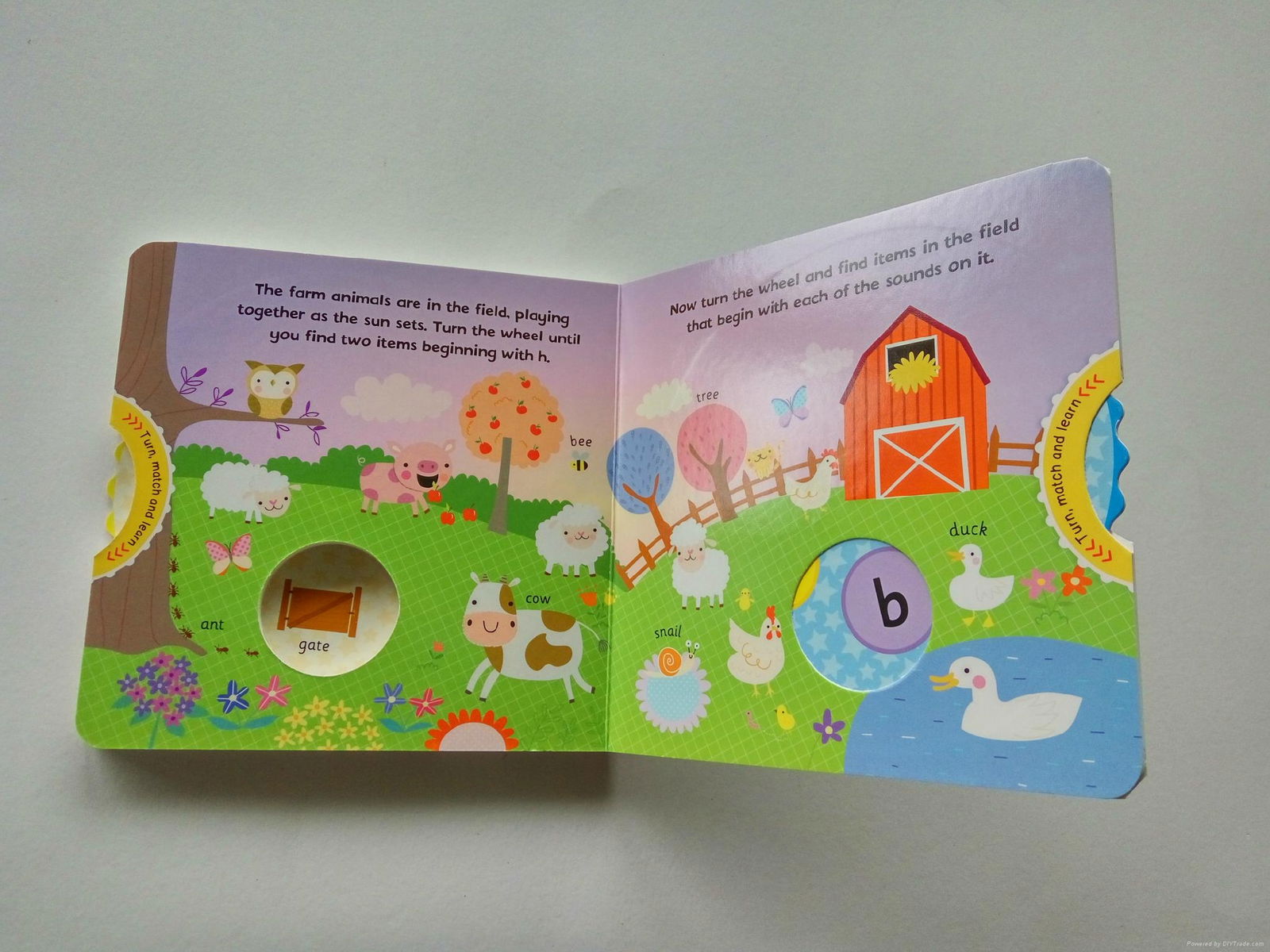 Children first words learning book with diecut rotatable spacers 4