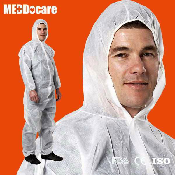 Hospital Chemical Painting Hooded Non Woven Tyvek Coverall Type 3 4 5 Disposable