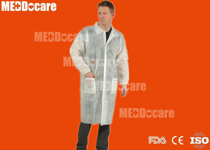 PP SMS PPE Non Woven Hooded Jacket Disposable Costume Laboratory Lab Coat 3