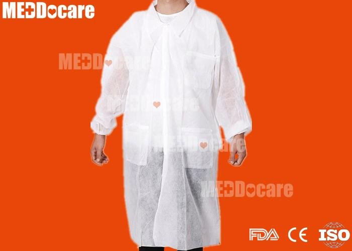 PP SMS PPE Non Woven Hooded Jacket Disposable Costume Laboratory Lab Coat 5