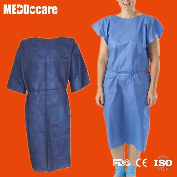 Disposable Non Woven Nurse Gown Hospital Exam Patient Gown