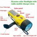 Multifunction emergency solar torch hand operated FM radio mobile charging 