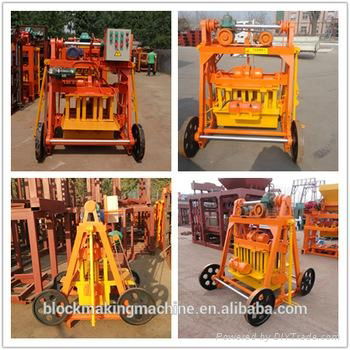 QMD4- 45 egg layer movable diesel engine concrete cement  block  making machine 